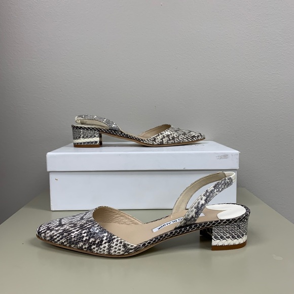 Manolo Blahnik Shoes - Manolo Blahnik Black and Lizard Sandals